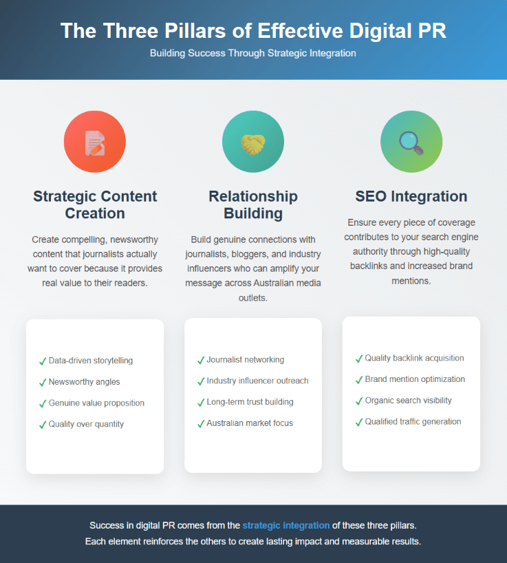 Three Pillars For An Effective Digital PR Infographic